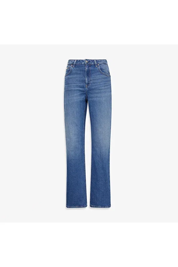 Женские джинсы прямые с высокой посадкой Calvin Klein, Ycc-Blue — фото 3