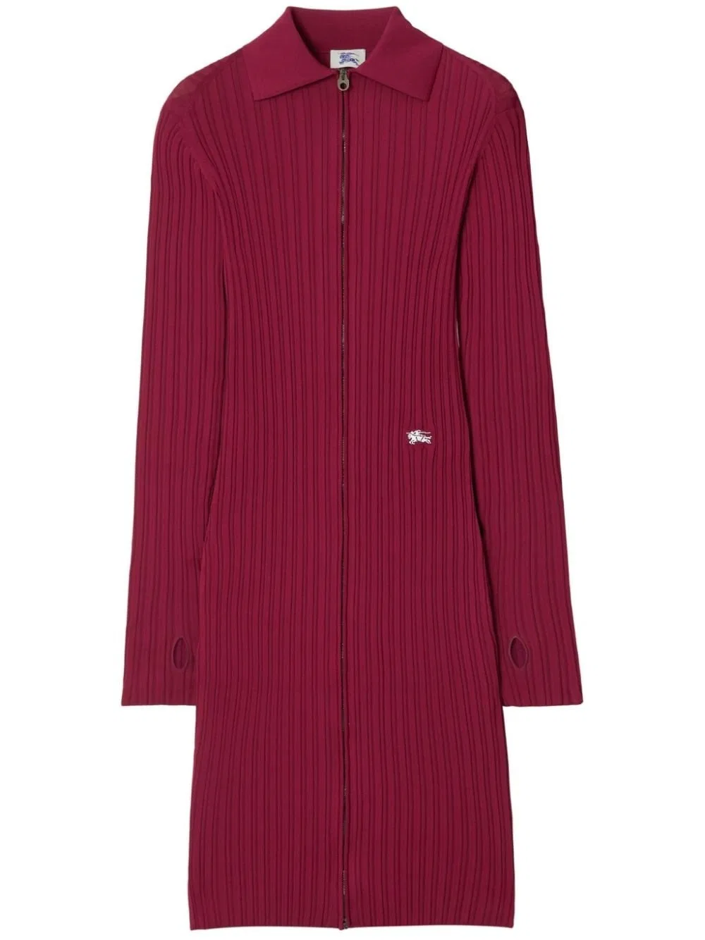 Платье трикотажное с длинным рукавом EKD Ribbed-Knitted Long Sleeve Dress Burberry, Ripple — фото 4
