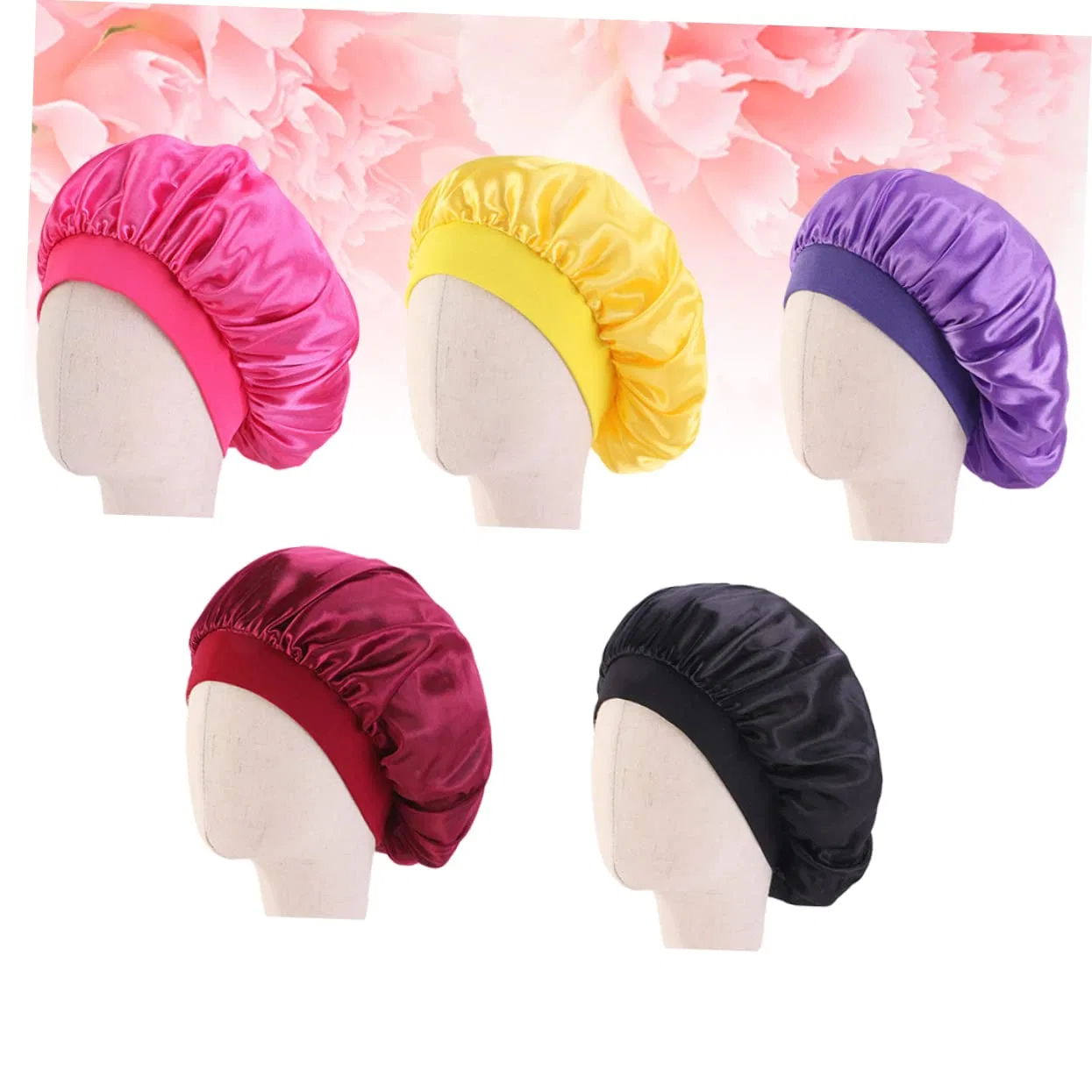 Шапочка для душа Satin Elastic 5 шт, LALADEFIEE, 27x10x2 см, мультиколор — фото 3