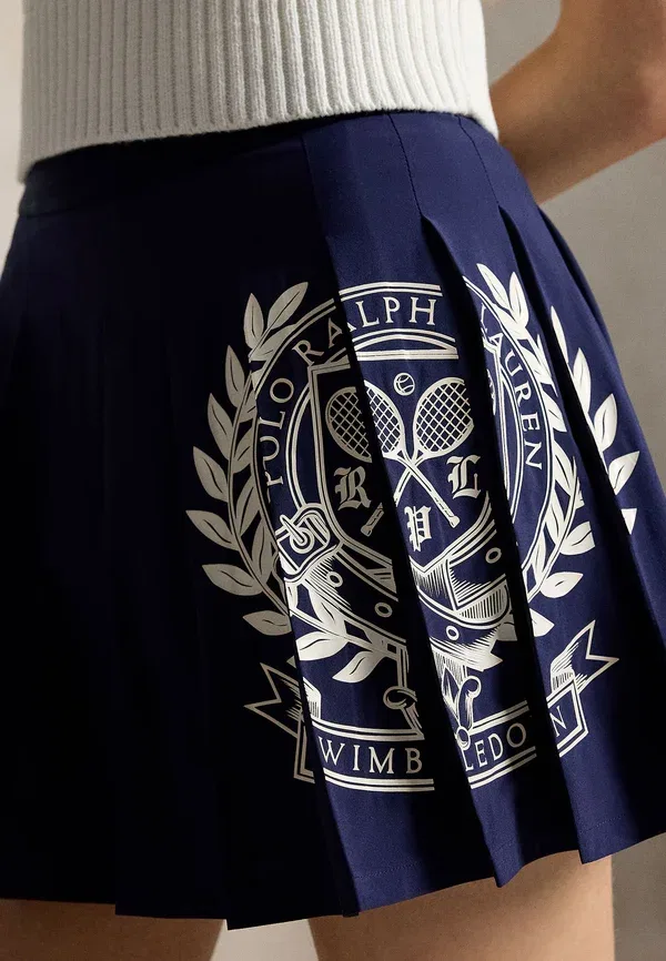 Юбка с принтом Wimbledon logo performance pleated skort, Polo Ralph Lauren, Refined темно-синий — фото 4