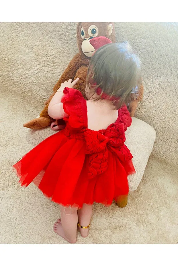 Детский комплект для девочек с цветочным принтом Nomi Aysskids, Red — фото 4