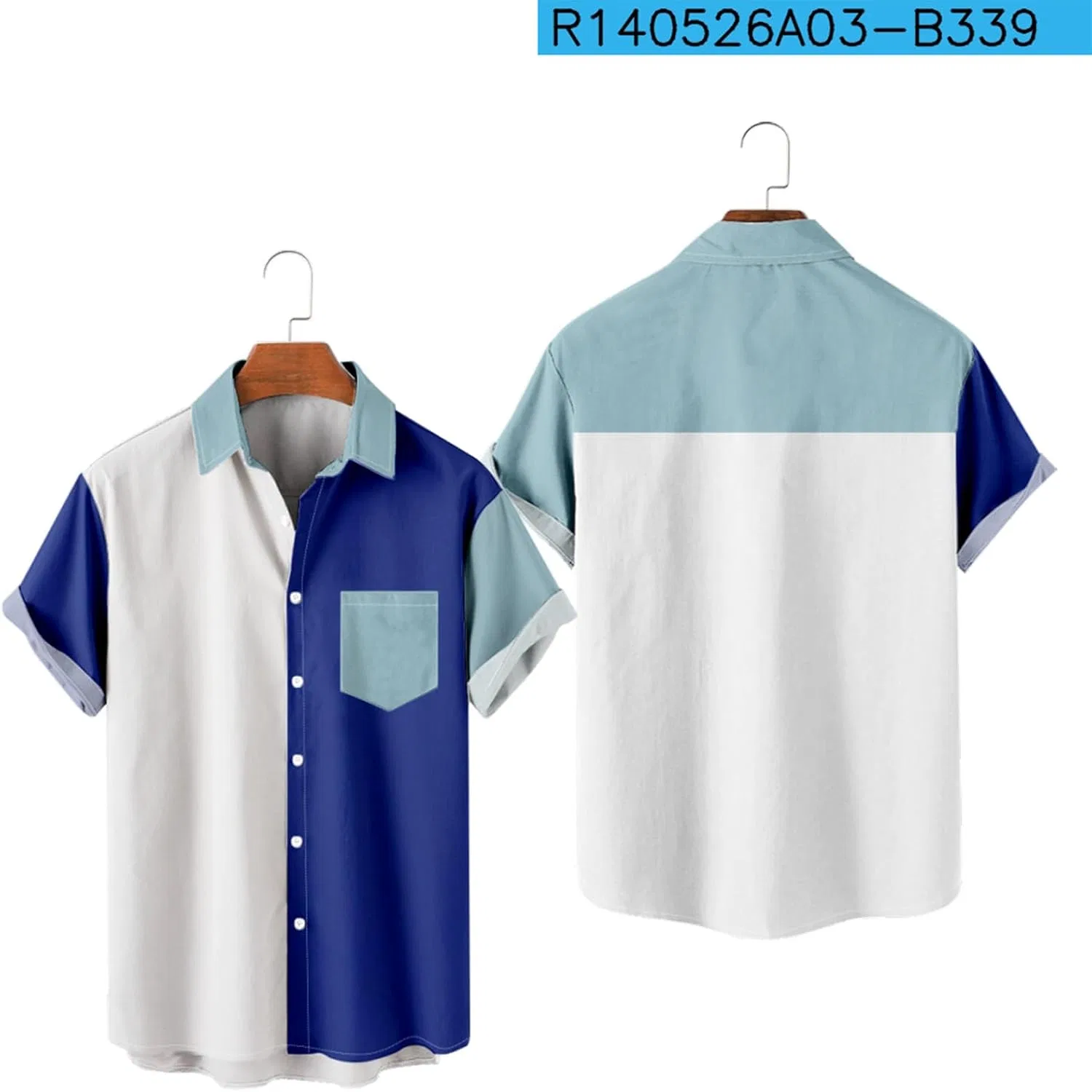 Мужская футболка с цветблоком Hawaiian Beach Tshirt, Blue — фото 3