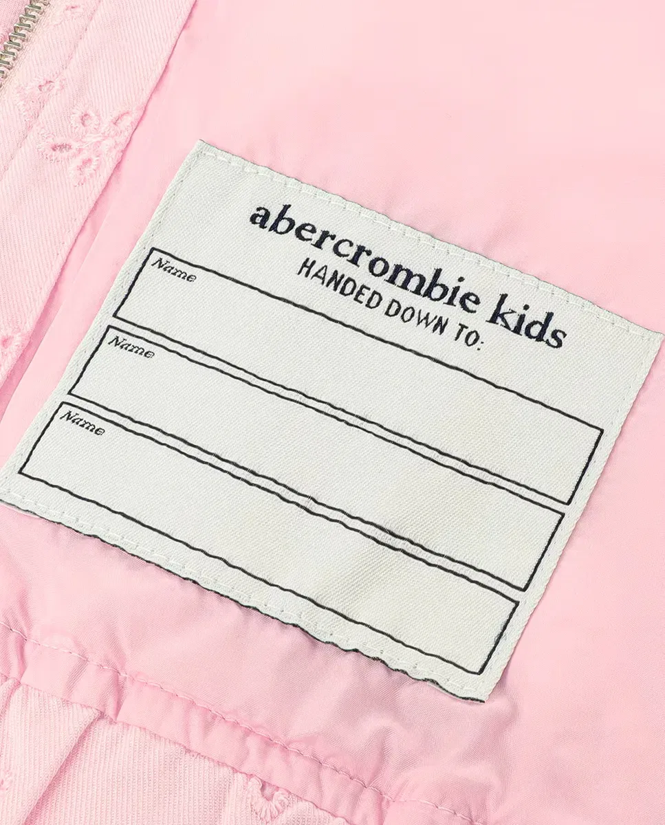 Детская куртка-бомбер с металлическими люверсами Abercrombie Kids, Rosa — фото 3