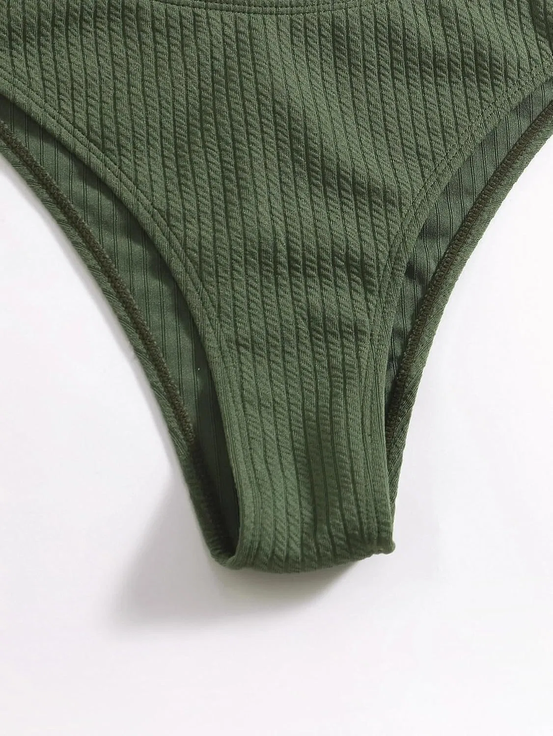 Женский бикини-комплект с высокой посадкой CIVOUX, Army Green — фото 3