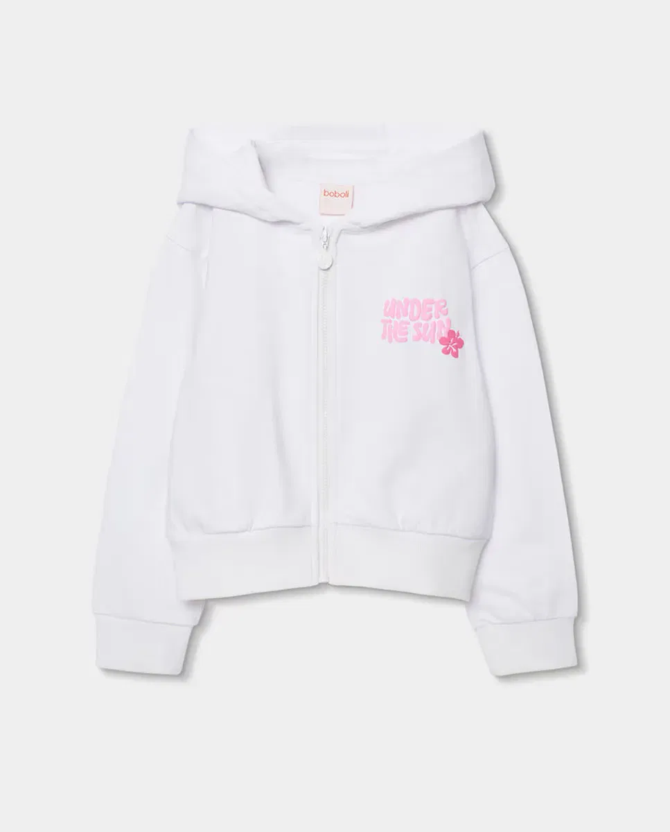 Детская куртка из флиса для девочек с принтом Boboli, Blanco Rosa