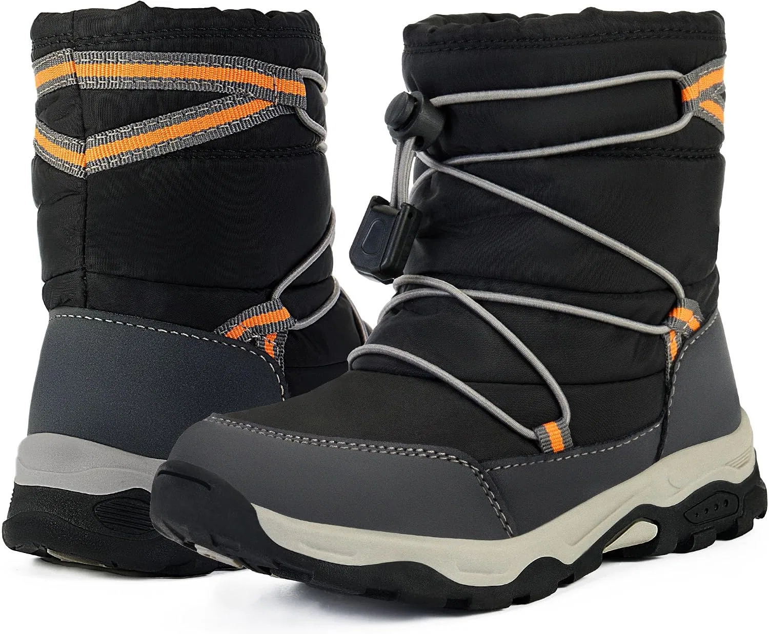 Детские зимние водонепроницаемые снежные ботинки PolarPals, Black/Grey — фото 3