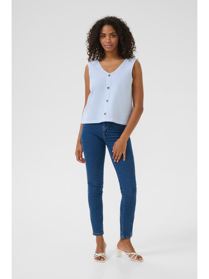 

Блузка без рукавов KAelna Regular fit цвета Chalk/Windsurfer Seersucker Kaffe