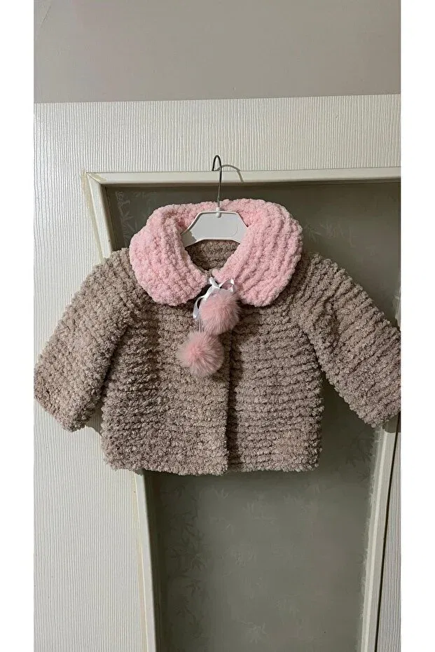 Детский кардиган с длинным рукавом El Örgüsü Cici Bebe, Light Coffee