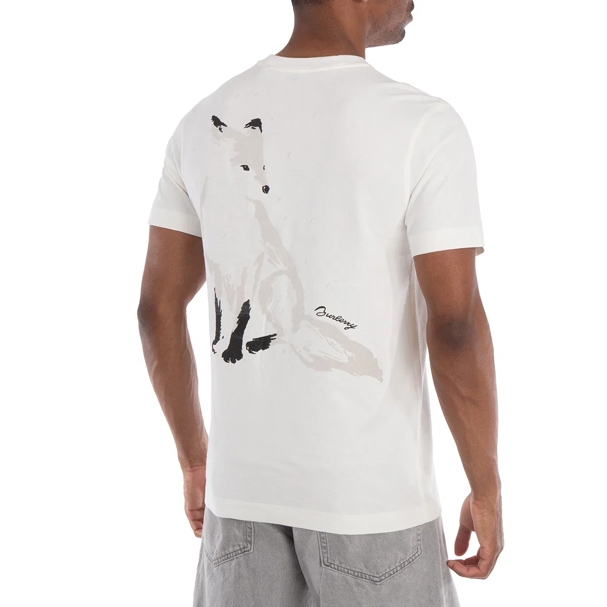 Футболка с принтом Fox Printed Crewneck Cotton Burberry, Chalk — фото 3