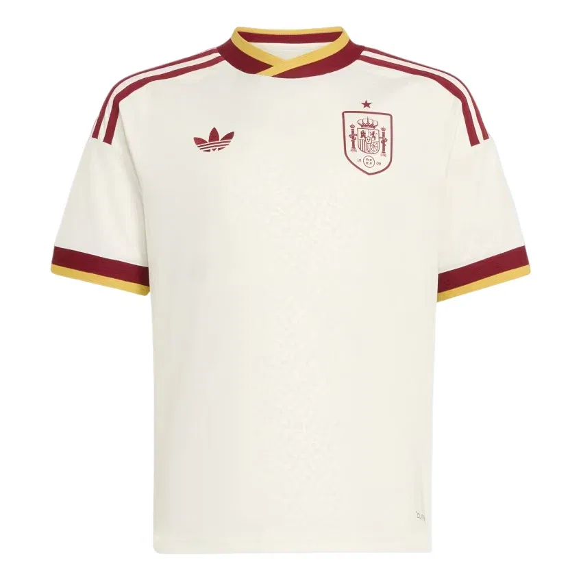 Детская футболка для мальчиков Adidas Spain 26 Away Jersey Asia Sizing Off White, белый