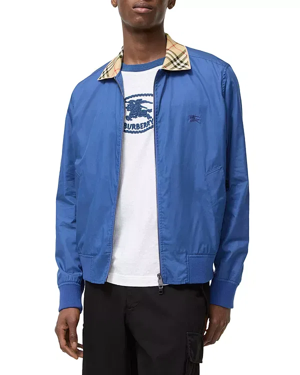 Мужская куртка с клетчатым воротником Glenfields Check Collar Jacket Burberry, Maritime Blue