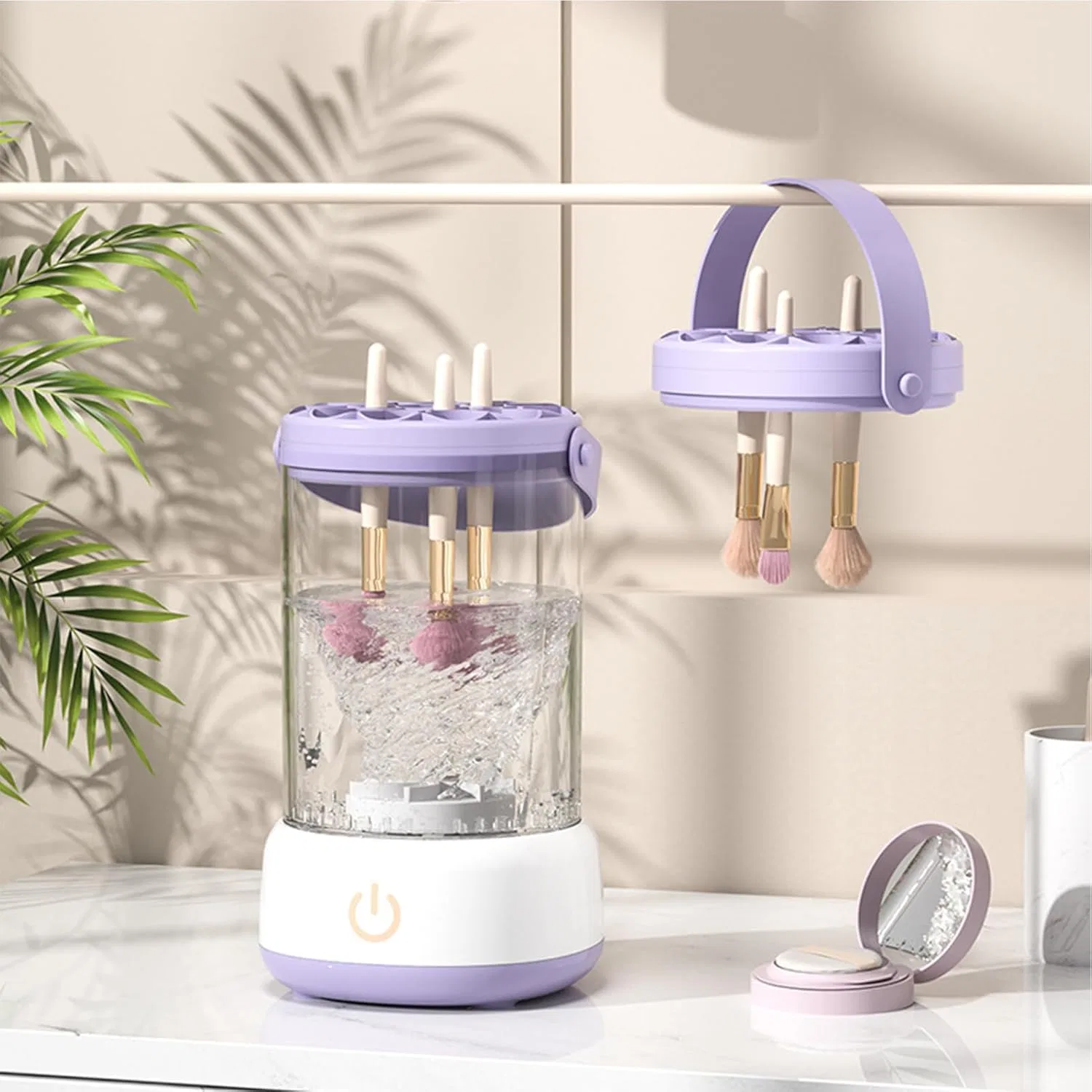 Автоматический очиститель кистей для макияжа, портативный, USB — фото 4