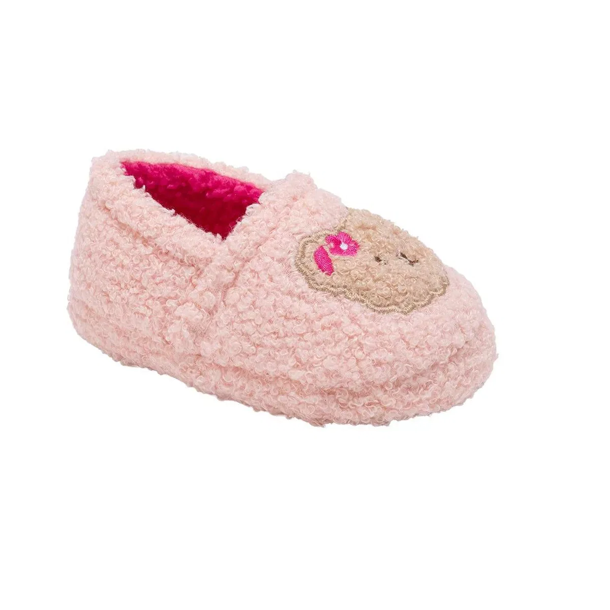 Детские тапочки для девочек с плюшевым верхом Smiley Face Patch Kensie, Ivory Multi