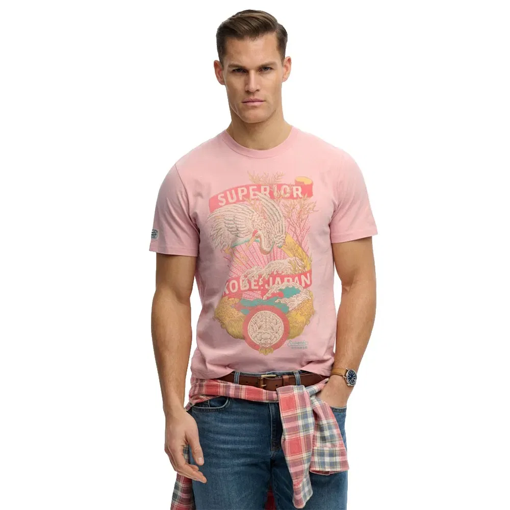 Футболка Superdry Tokyo Relaxed Fit, розовый