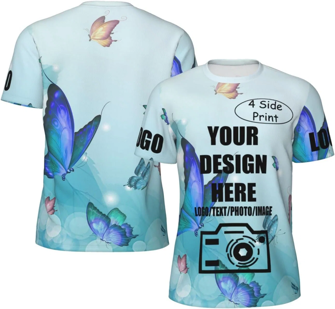 Футболка с коротким рукавом Custom Text, Lightweight/Quick Drying, Style 8