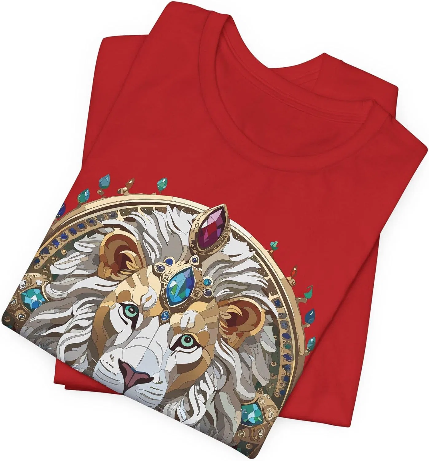 Unisex футболка с графическим принтом Lion Bella Canvas 3001, Red — фото 2