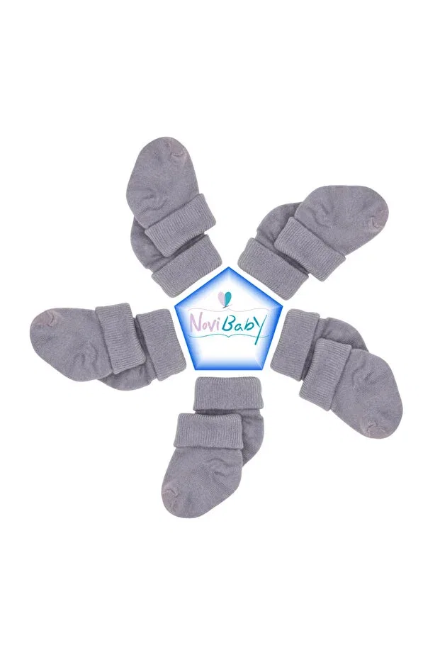 Детские носки для новорожденных хлопковые набор 5 шт Basics Novibaby, Cloud — фото 3