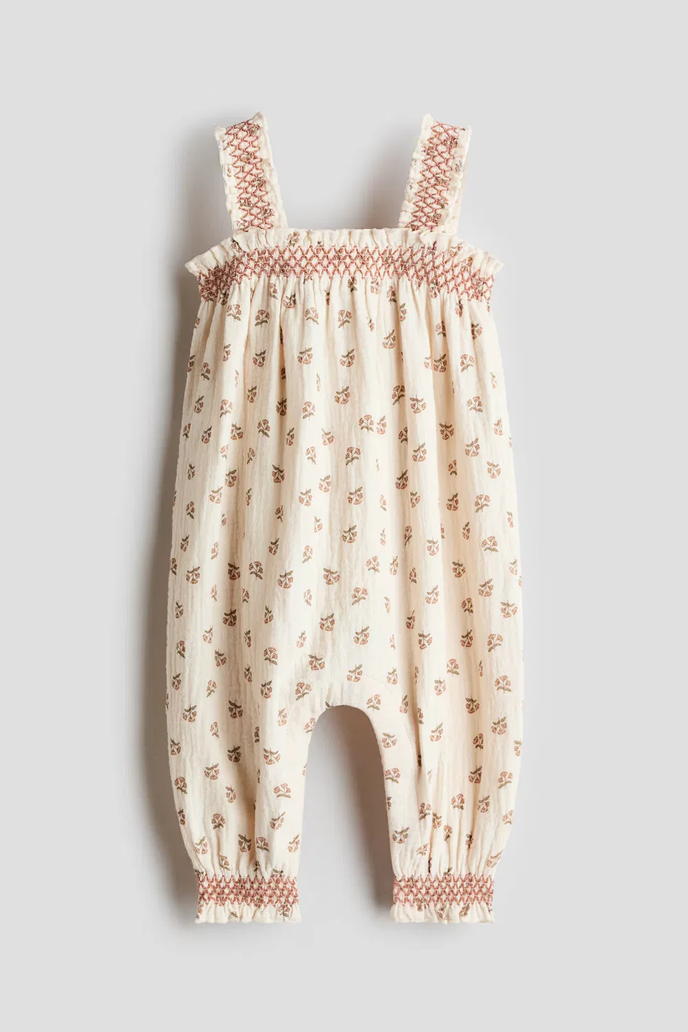 Хлопковый комбинезон с узором H&M, Cremefarben/Geblümt