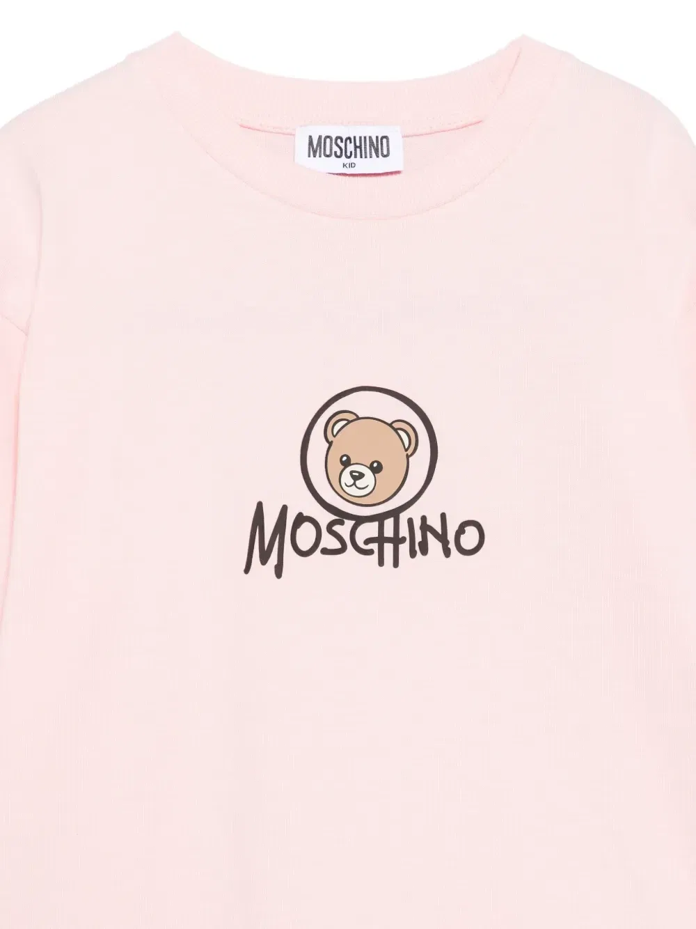 Футболка с логотипом в виде медвежонка Moschino Kids, розовый — фото 3