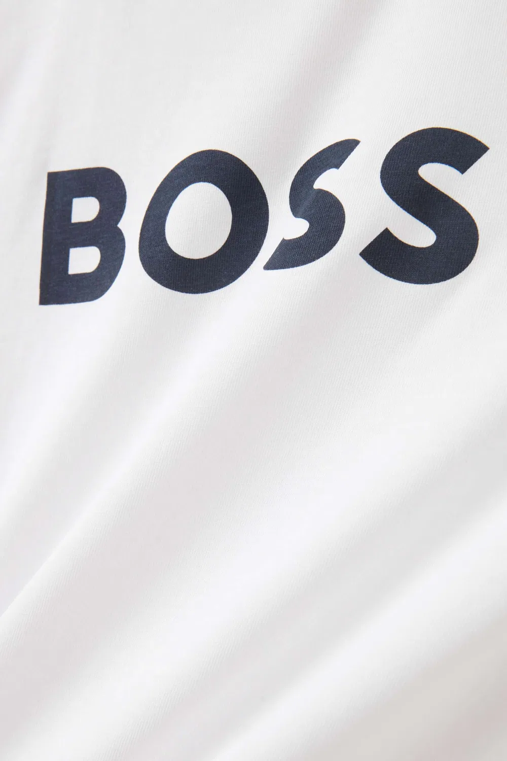 Футболка хлопковая с принтом-логотипом BOSS Kidswear, белый — фото 2