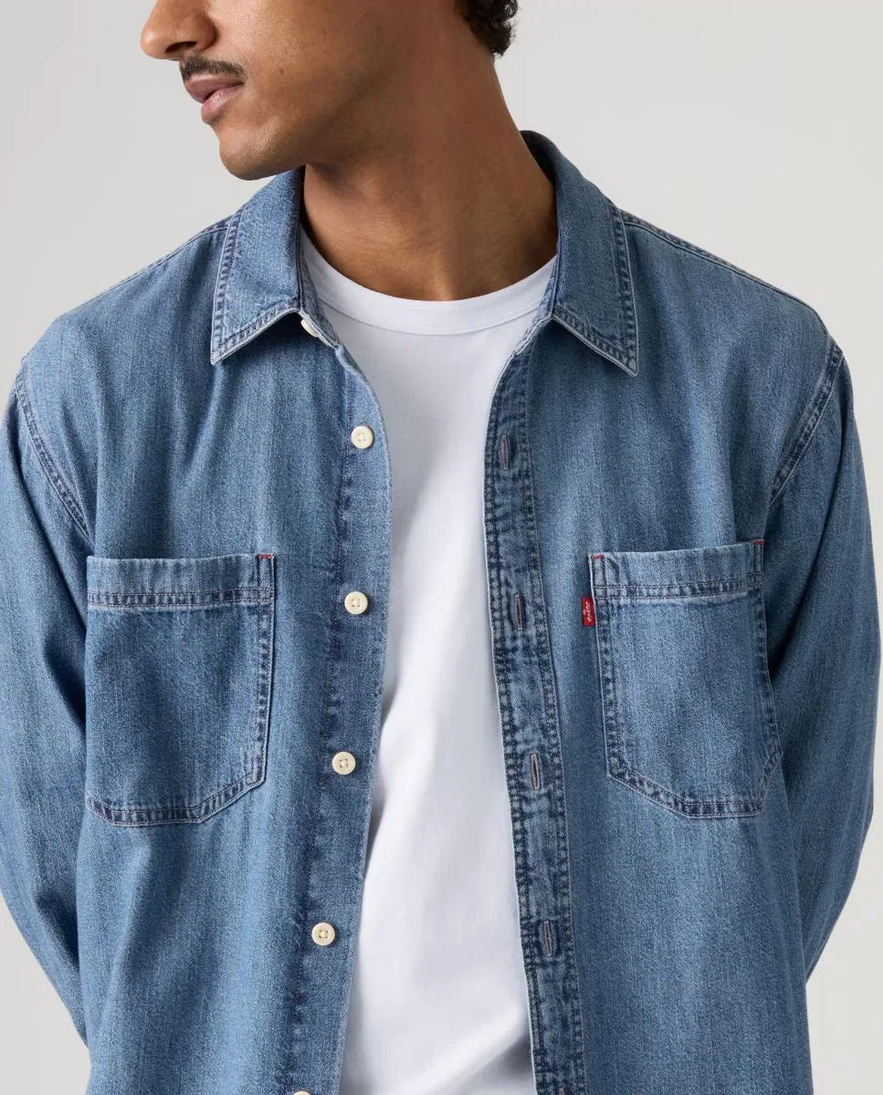 Мужская рубашка с длинным рукавом, Vaquera, Levi's, синий — фото 3