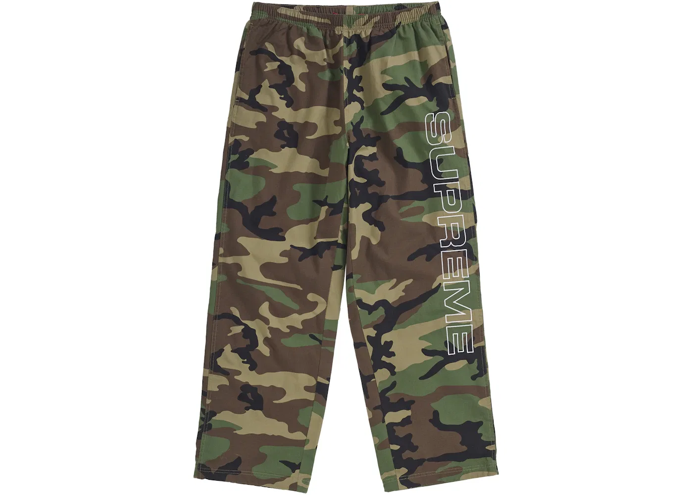 Мужские спортивные штаны из рипстопа с вышивкой Supreme, Woodland Camo