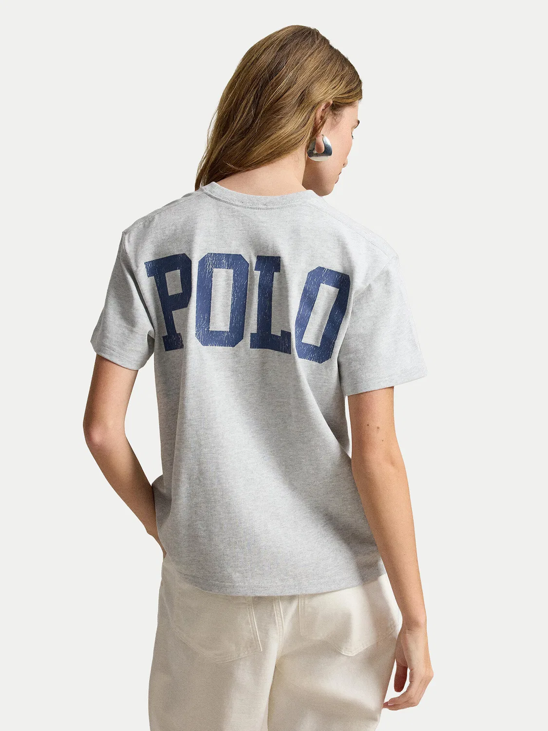 Женская футболка стандартного кроя Polo Ralph Lauren, серый — фото 3
