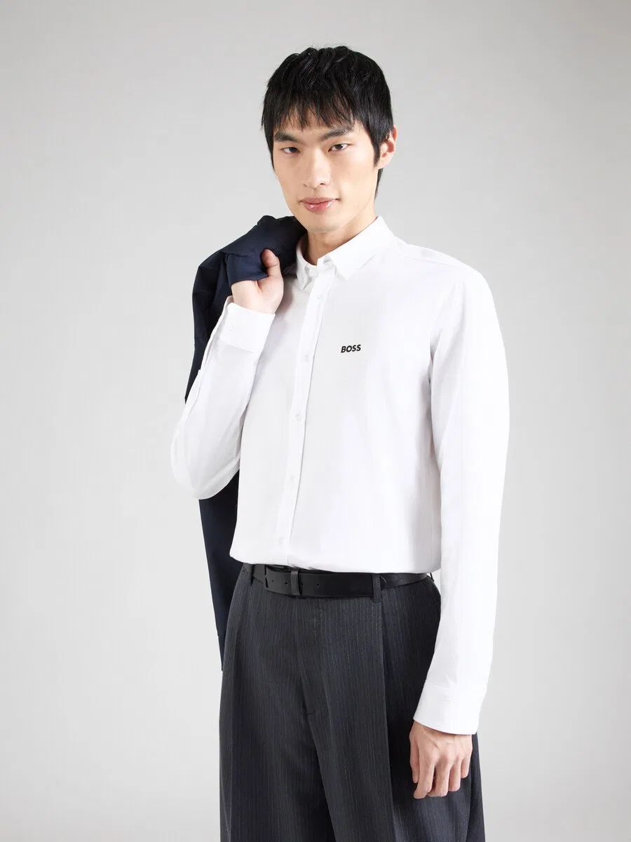 Рубашка BOSS Regular fit Button Up Shirt 'Motion' белого цвета — фото 3