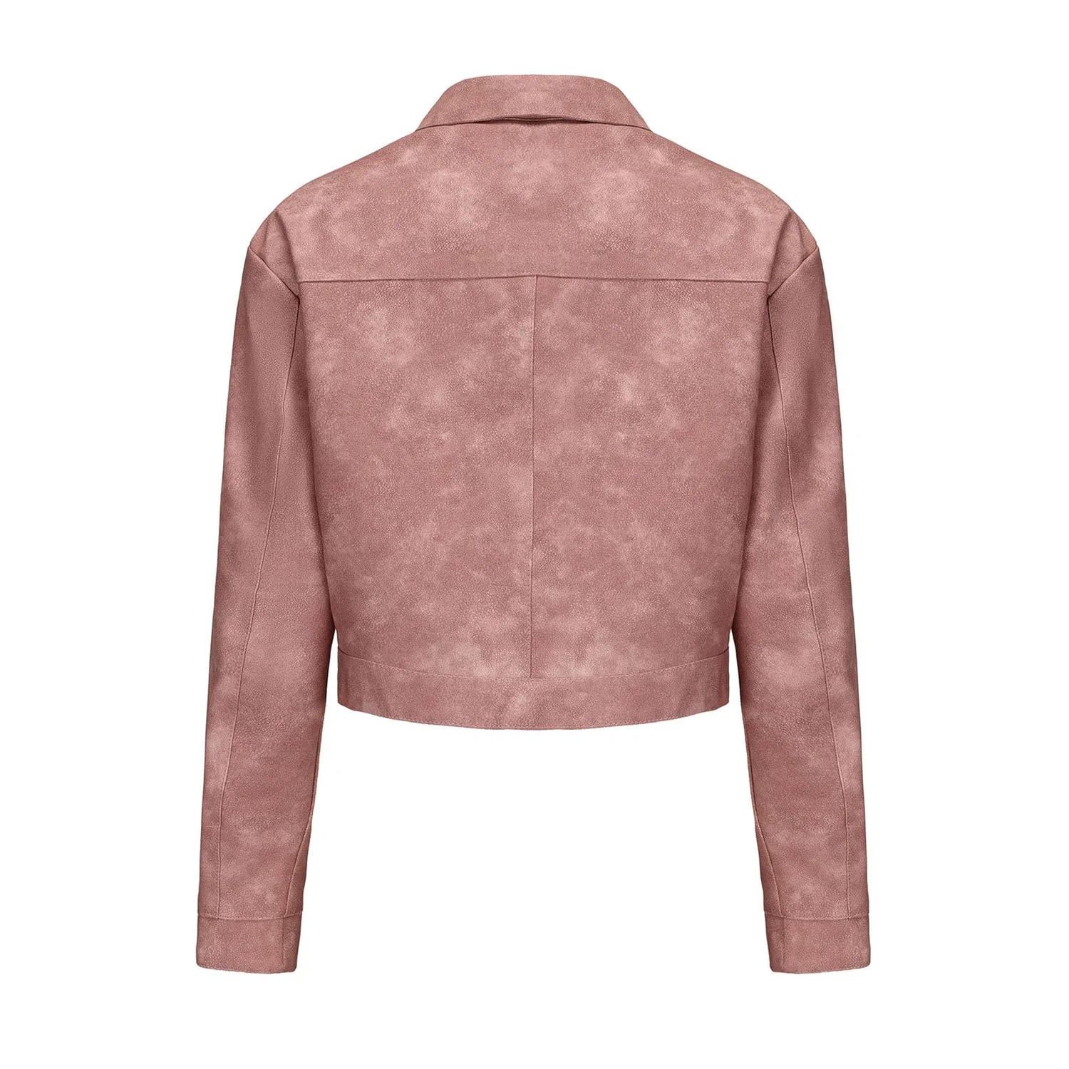 Женская куртка из кожзама с молнией и карманами, Rosa — фото 4