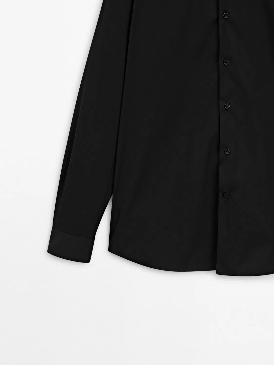 Облегающая эластичная рубашка Massimo Dutti, черный — фото 4