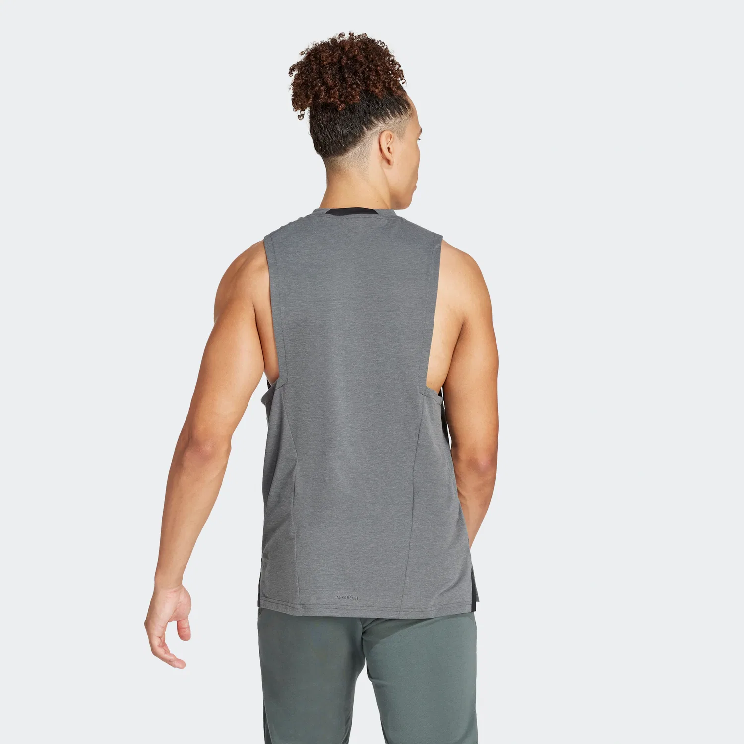 Мужская тренировочная топ-майка с технологией AEROREADY Adidas Performance, Grey — фото 3