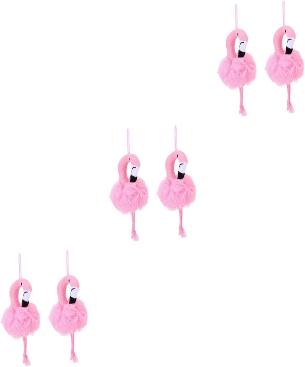 Мочалка для душа Flamingo, 6 шт, розовый, Healeved