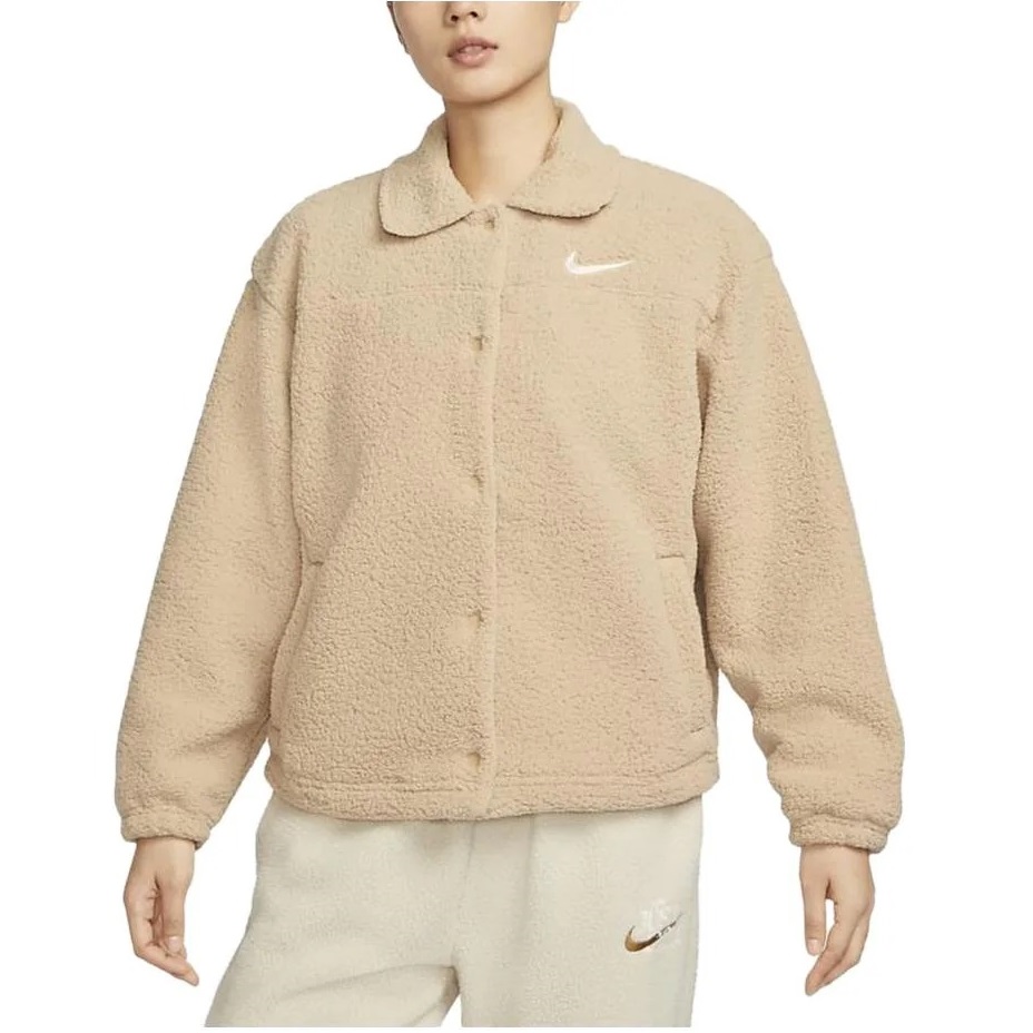 

Куртка Nike Sportswear Collared High-pile, бежевый