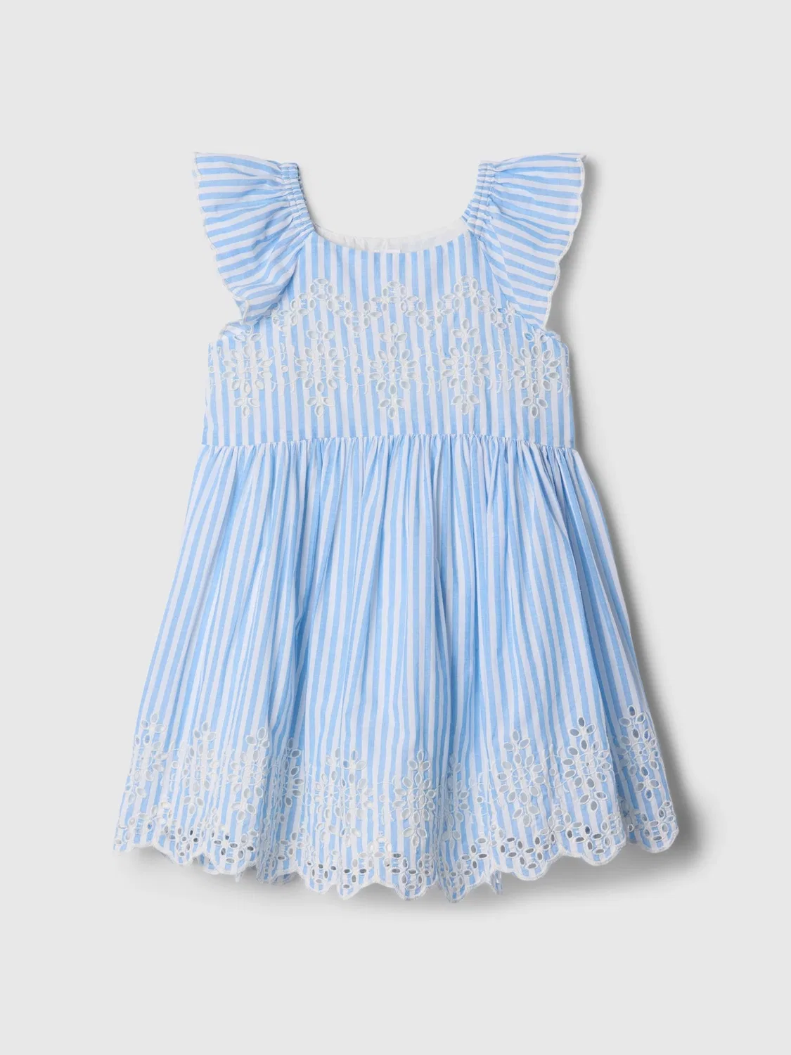 Платье в полоску Eyelet Dress Gap, голубая полоска