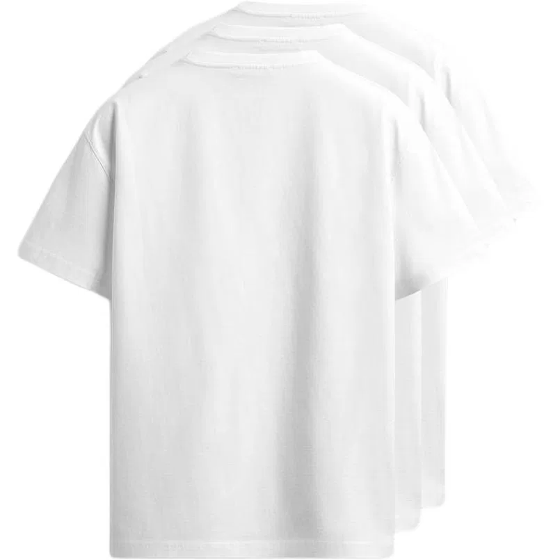 Мужской комплект футболок с круглым вырезом, 3 шт, ZARA, White — фото 3
