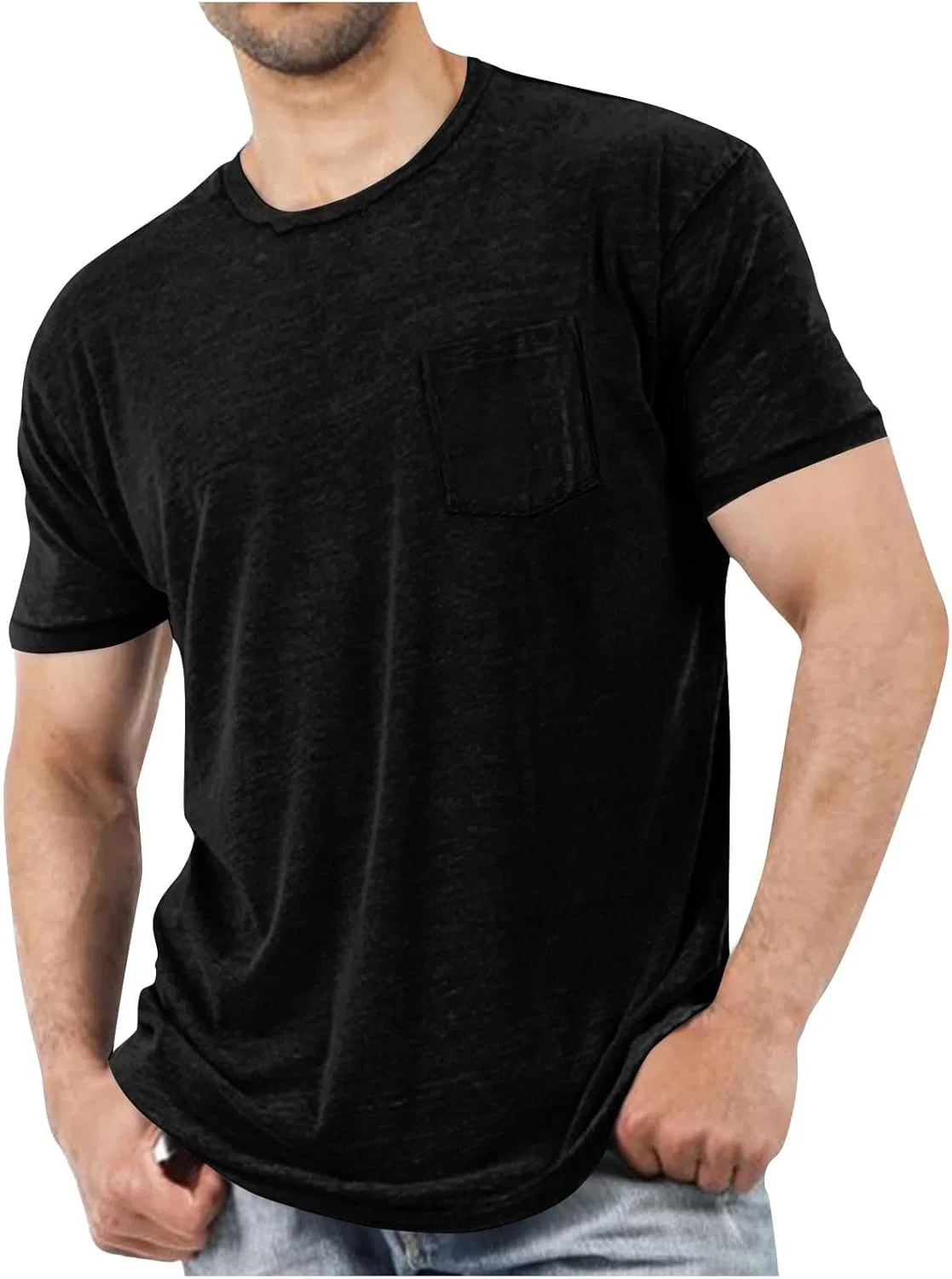 Мужская футболка для бега с коротким рукавом, Black