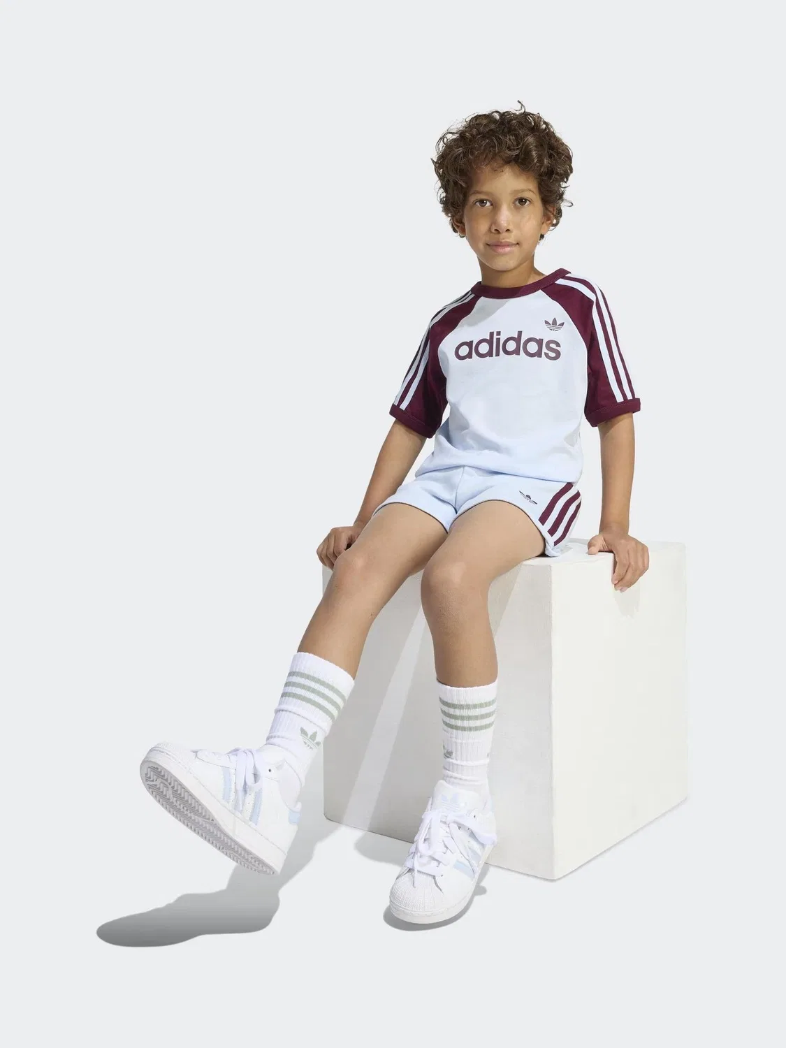 Спортивный комплект: футболка и шорты, модель Sprinter, adidas Originals, синий — фото 4