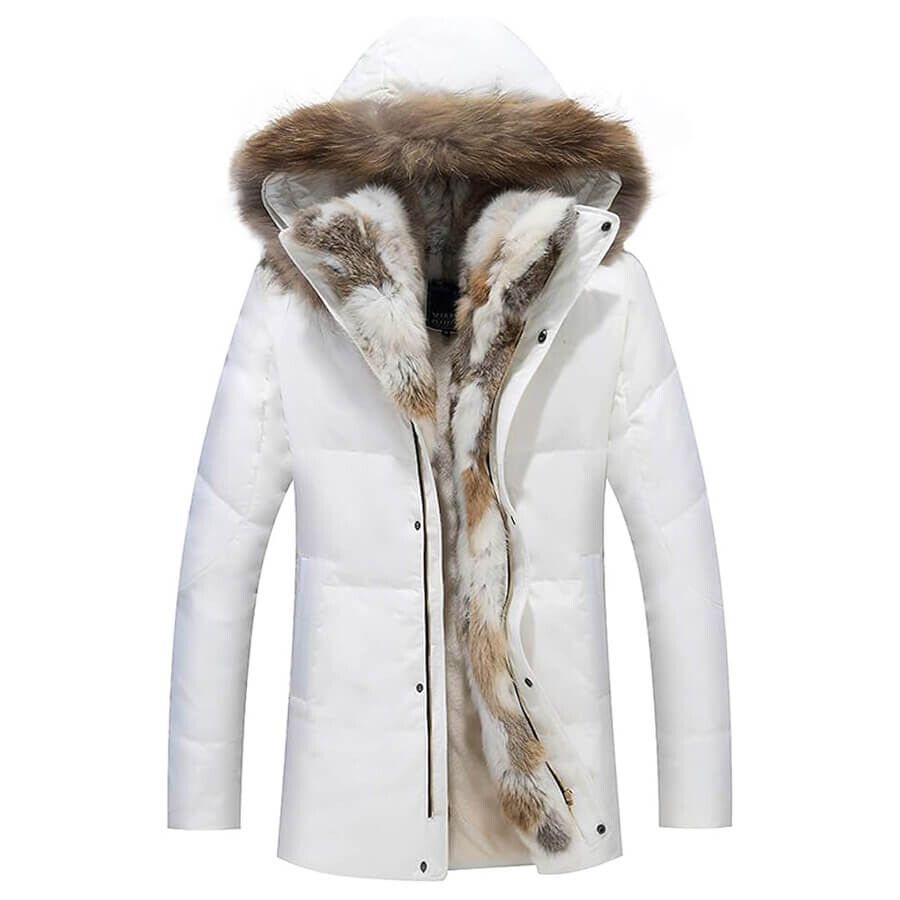 

Куртка Flygo Winter Warm Thicken Fur Collar Hooded Fleece Lined Down, белый