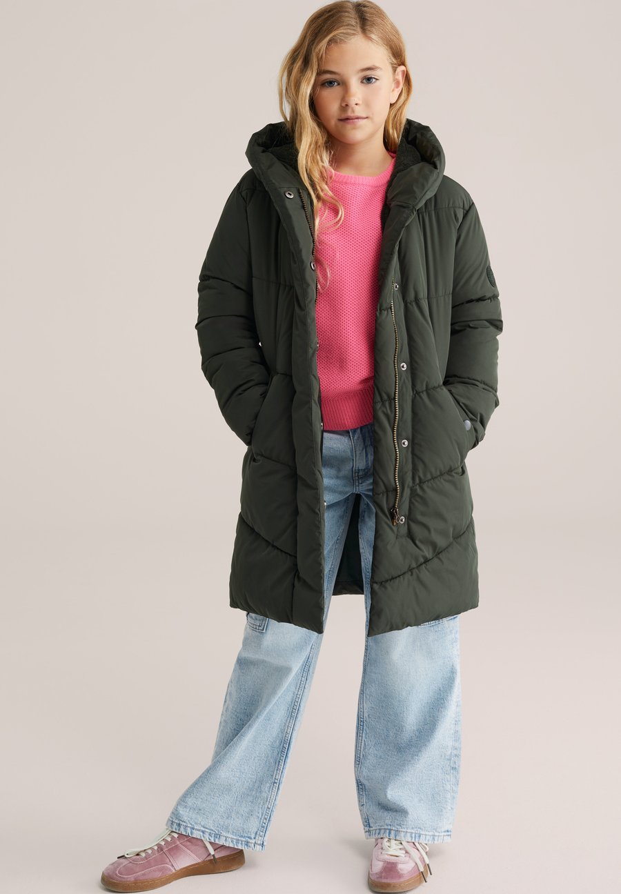 

Зимнее пальто WE Fashion Winter coat, Dark Green/Mottled Dark Green