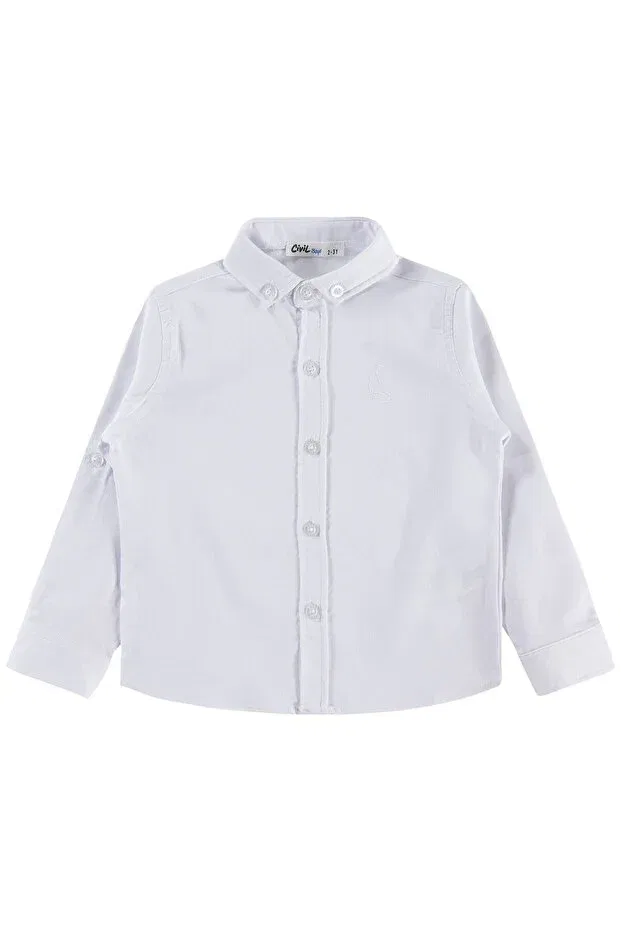 Детская рубашка для мальчиков с длинным рукавом Sail embroidered Civil Boys, White