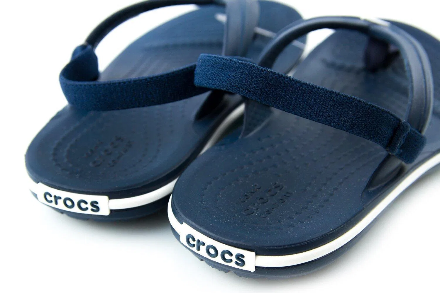 Детские шлепанцы с ремешком Crocband Strap Flip Crocs, Navyblau — фото 4
