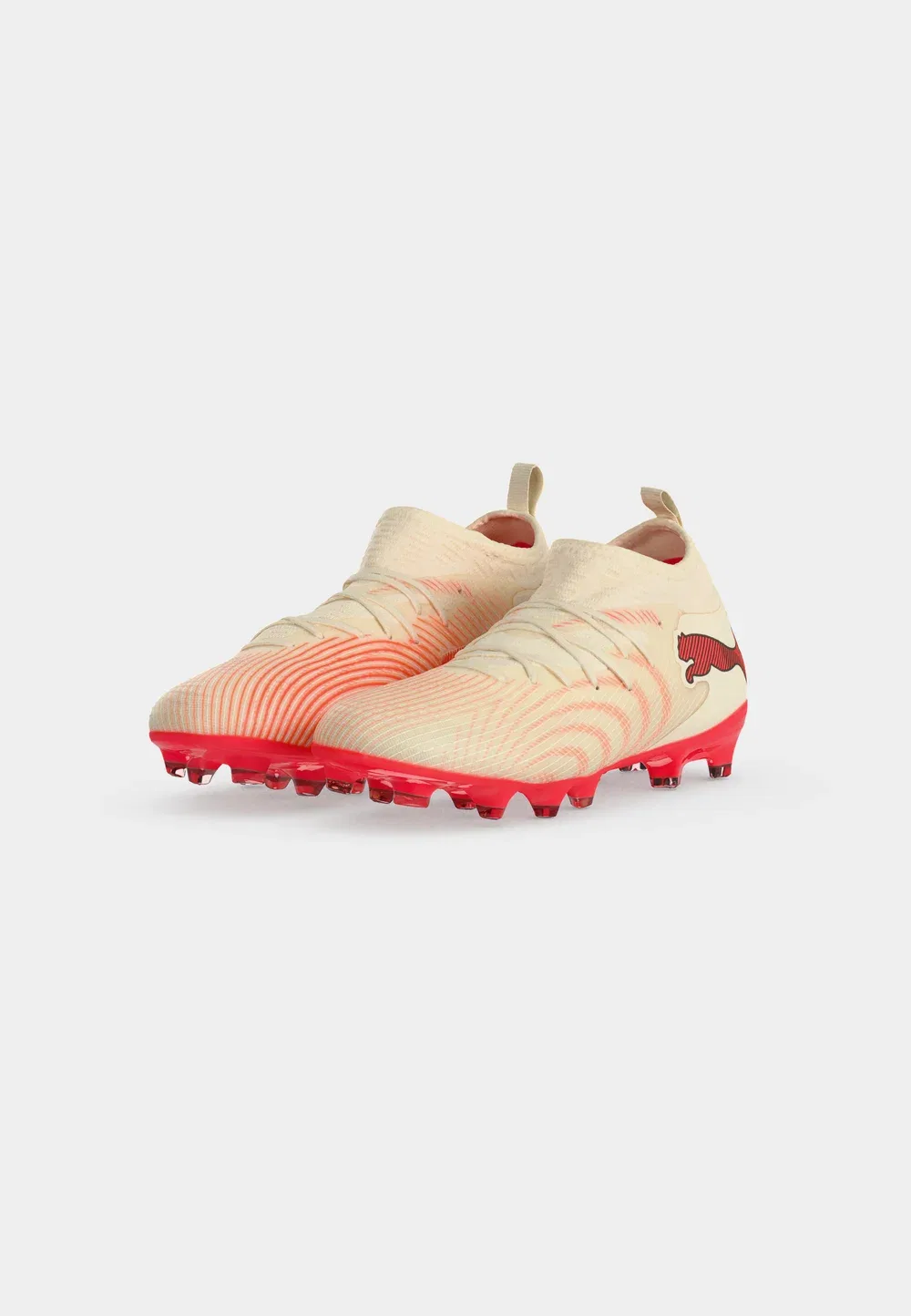 Футбольные бутсы Future 9 match fg/ag jr unisex для искусственных газонов Puma, Sugared Almond/White/Ultra Red/Black — фото 3