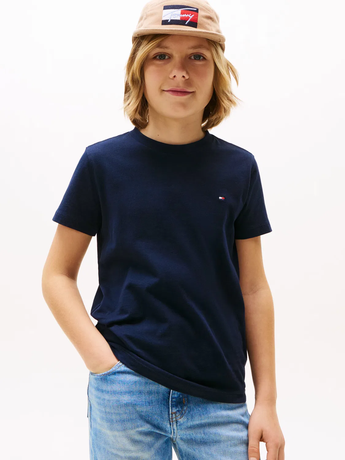 Рубашка Tommy Hilfiger Essential Flag Embroidery темно-синего цвета — фото 2