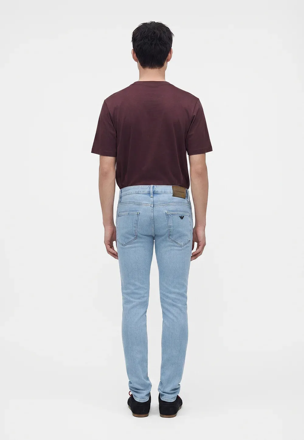 Брюки с карманами - джинсы зауженного кроя Emporio Armani, Light Blue Denim — фото 3