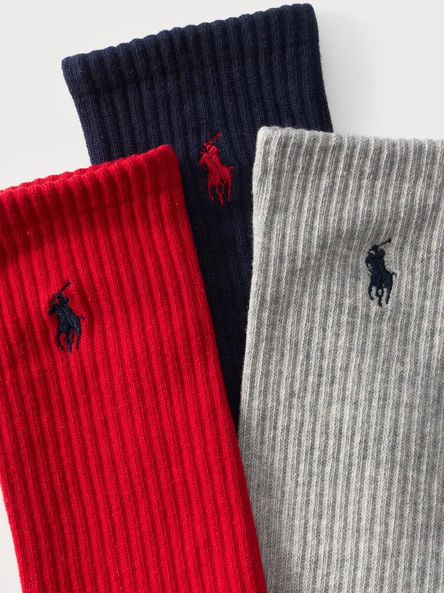 Носки Polo Ralph Lauren в цветах: темно-синий, антрацитовый, серо-пятнистый, красный, черный, белый — фото 2