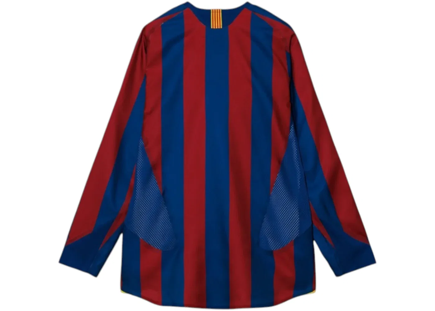 Мужская футболка с длинным рукавом Nike FC Barcelona 2005 Reissue Replica Jersey, Gym Blue Desert Maroon Tour Yellow — фото 2