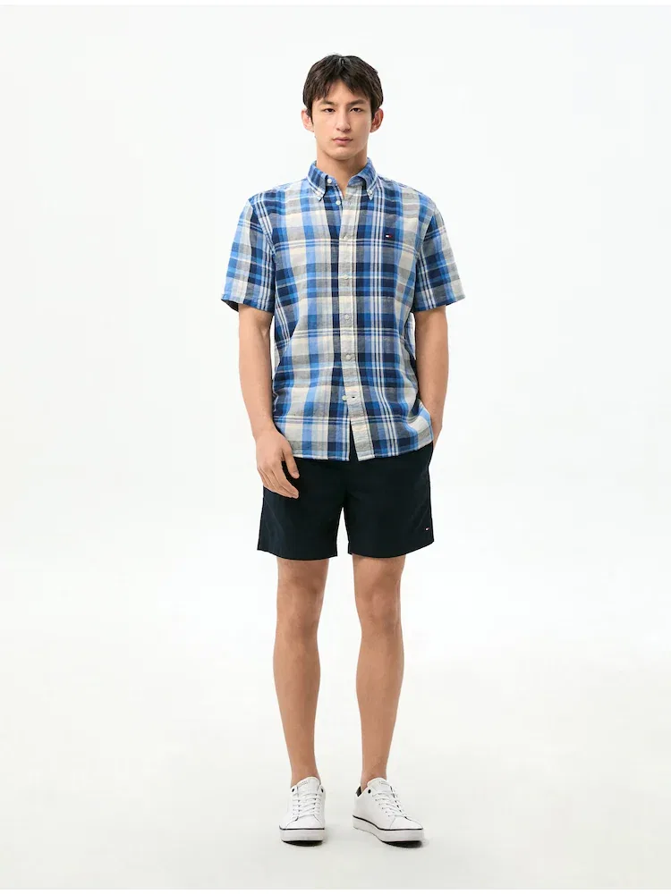Рубашка с коротким рукавом, Regular Fit, Томми Хилфигер TOMMY HILFIGER, Blue — фото 2