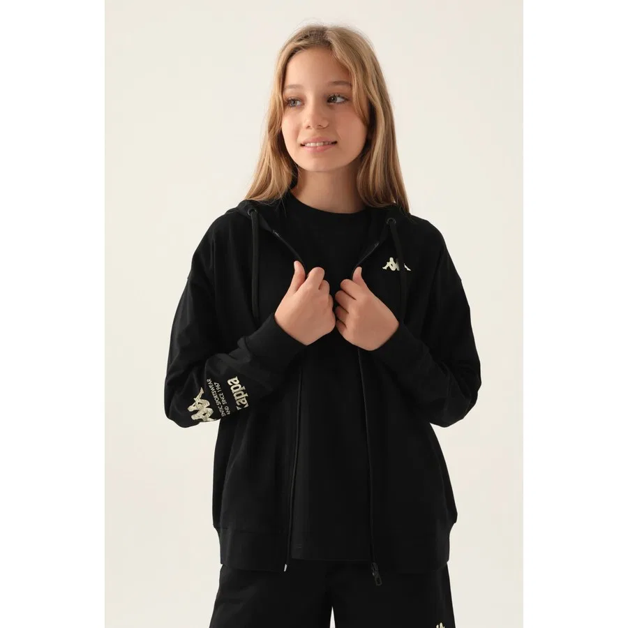 Детский свитшот с длинным рукавом Kappa Wear Siyah, Черный