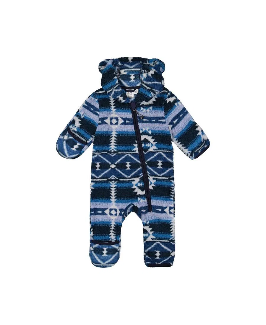 Детский комбинезон из плюша с капюшоном, с длинным рукавом Deux par Deux, Aztec Blue