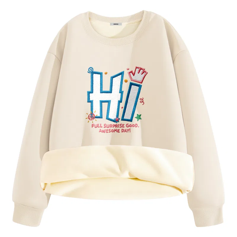 Детский свитшот с начесом Greeting Gesture MINISO, Light Beige (Greeting Gesture)